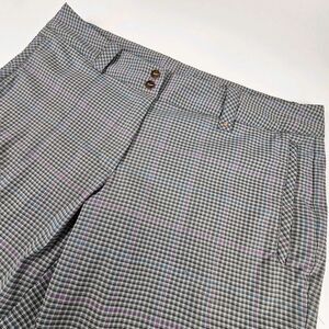 Nike Golf Women's 12 Dri-FIT Plaid Golf Pants Gray Pink Blue Stretch